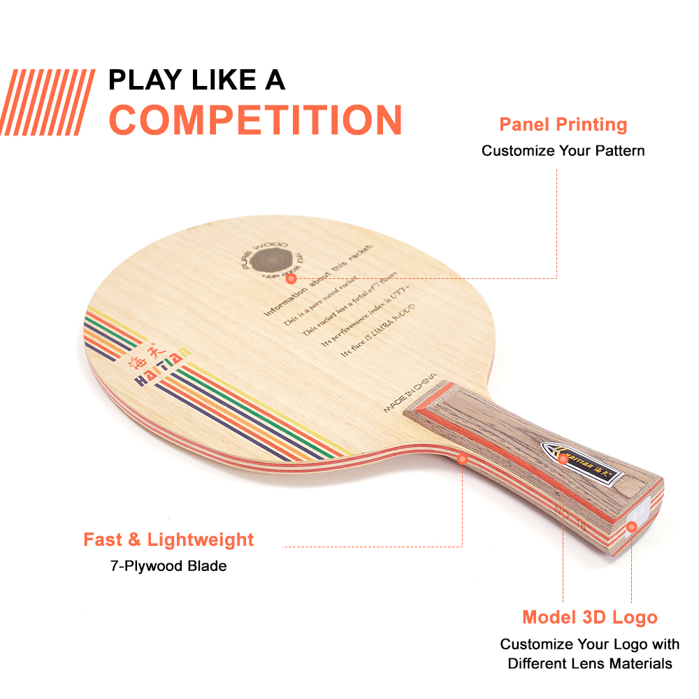 Haitian OEM/ODM Manufacturer Supply Ping-pong Blade of 2 Layers Cypres Wholesale Custom Table Tennis Blade