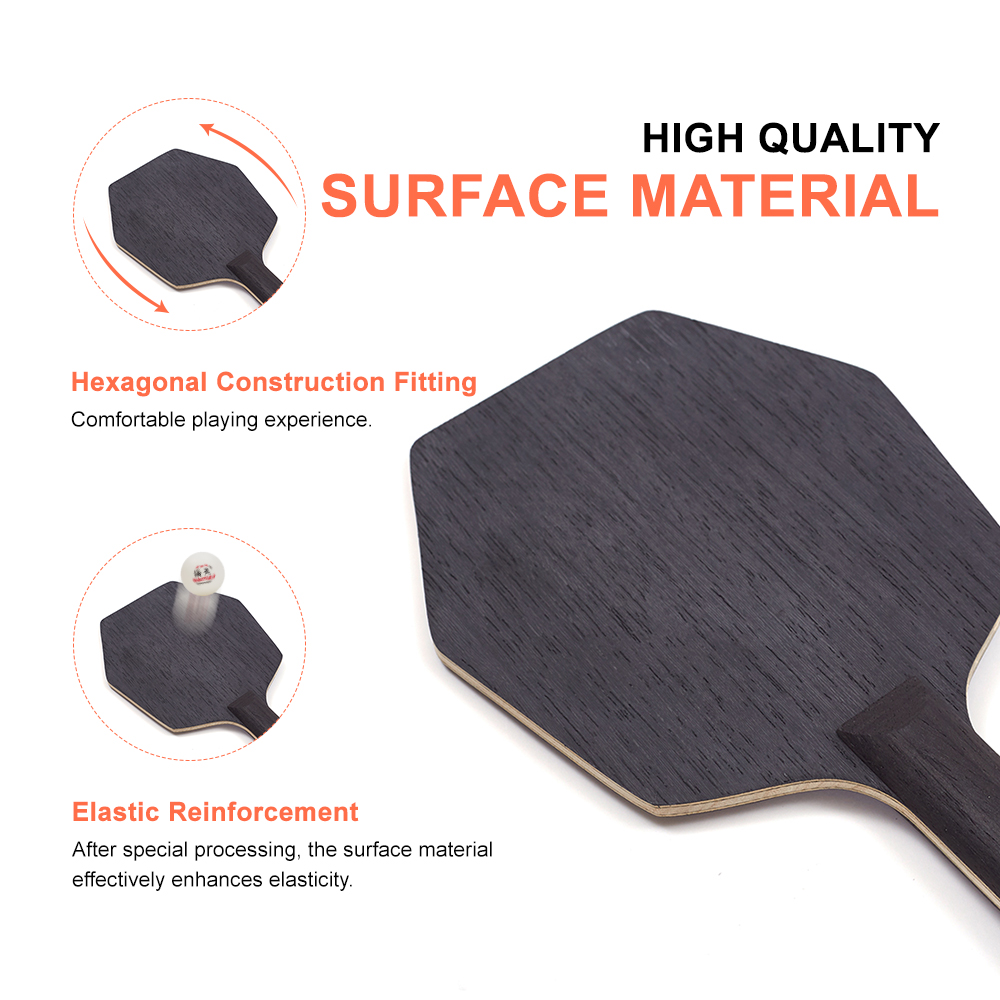 High-end Full Wood Plus Carbon Fiber Unique Shape Hexagon Offensive Professional Table Tennis Blades