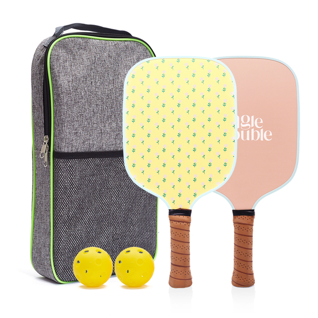 Lightweight Pickleball Paddles Set Fiberglass Surface Polypropylene Honeycomb Core Non-Slip Grip Pickleball Racquets