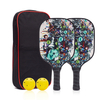 Custom LOGO Graphite Pickleball Racket with Carbon Fiber Surface Pickleball Paddle Set 2 Rackets