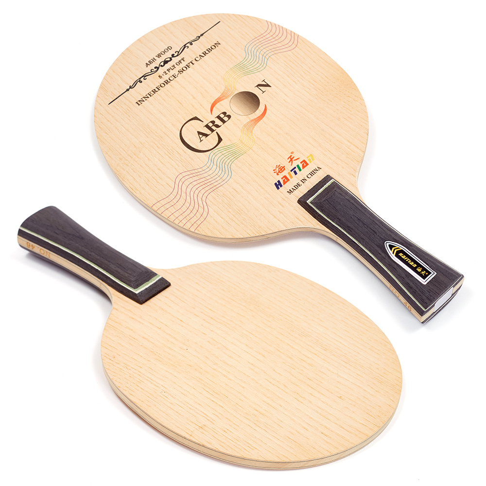 Haitian Professional Ash Surface Ayous Wood Handle Table Tennis Paddle Pingpong Blade with Carbon Fiber