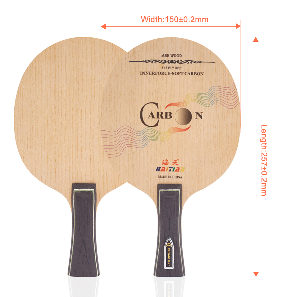 Haitian Professional Ash Surface Ayous Wood Handle Table Tennis Paddle Pingpong Blade with Carbon Fiber