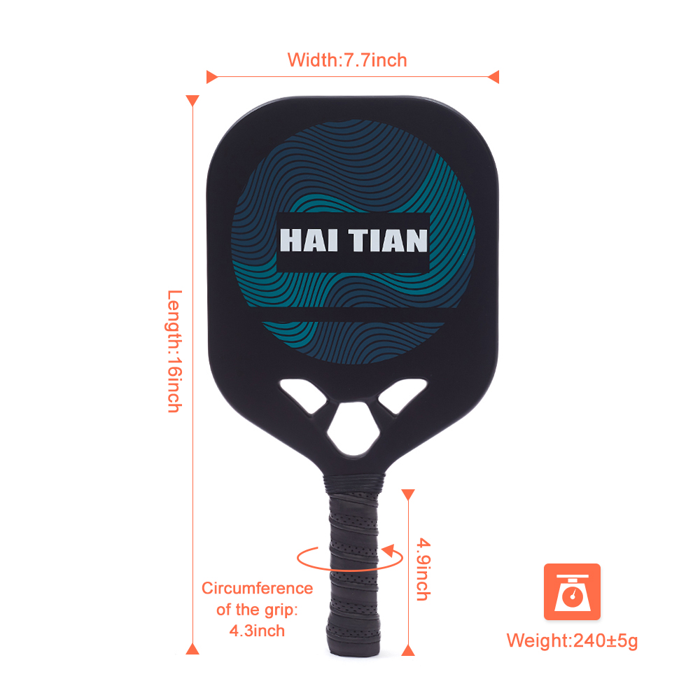 High End Professional Durable Single Carbon Fiber Pickleball Paddle Rough Surface Honeycomb Core Pickle Racket