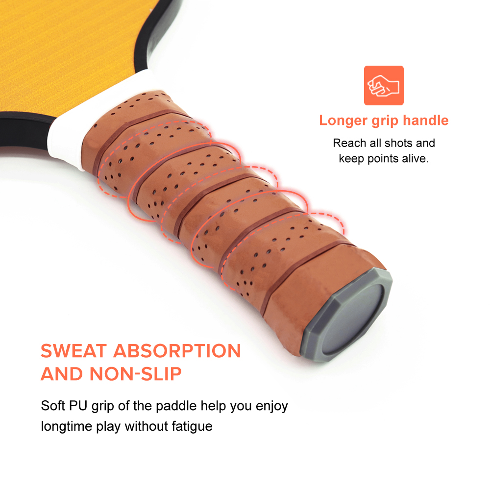 Custom Outdoor Sport Training Pickleball Racket PP Honeycomb Core Fiberglass Pickleball Paddle
