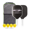 USAPA Approved Graphite Pickle Ball Paddle Set of 2 Lightweight Pickle Ball Racket Set for Tournament