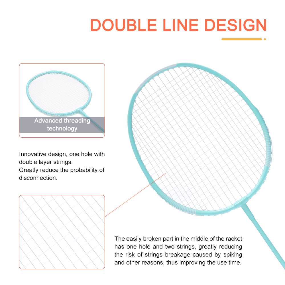 Custom Printed Professional High Tension Competition Training Lightweight Sport Iron Badminton Racket for Children