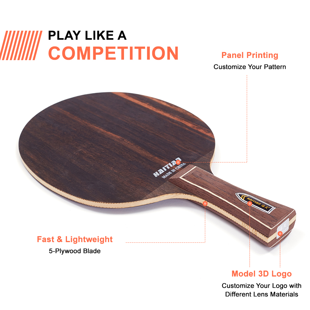 Ebenholz Surface Ayous Core Professional Table Tennis Blade Ping Pong Paddle Bottom