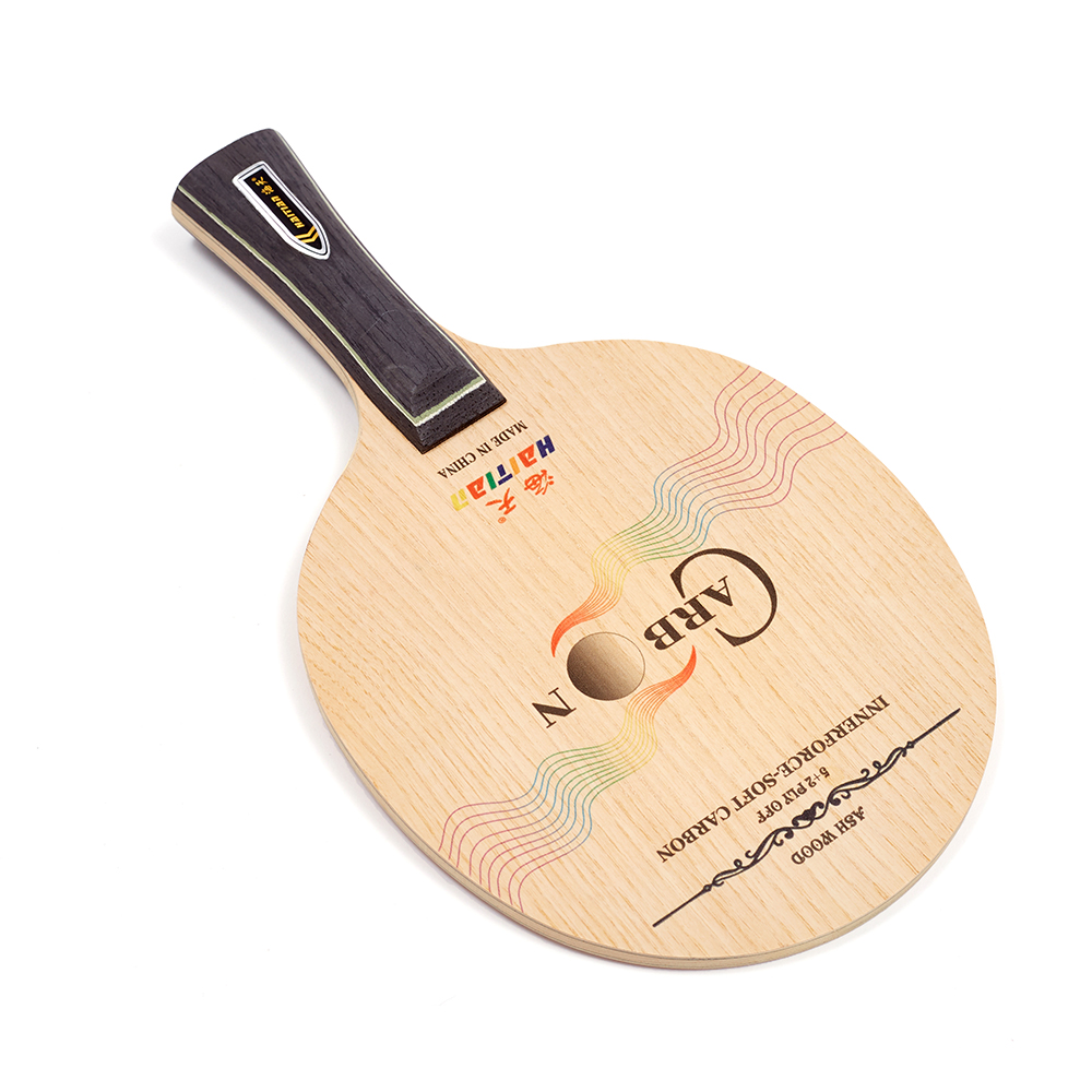 Haitian Professional Ash Surface Ayous Wood Handle Table Tennis Paddle Pingpong Blade with Carbon Fiber