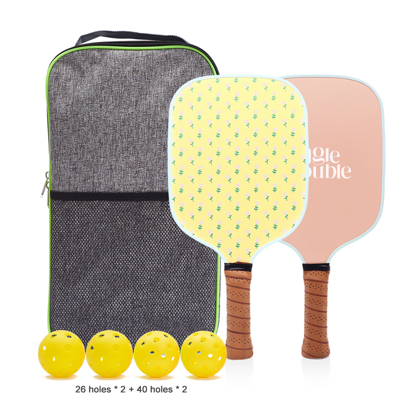 Pickleball Paddles Set of 2 USAPA Approved Pickleball Racket Set with Pickleball Balls Fiberglass Pickle Ball Rackets