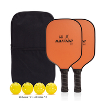 Outdoor Sports 4 Pickle Balls 2 Fiberglass Pickleball Paddles Set Pickleball Kit with Carry Bag