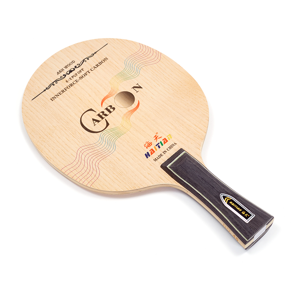 Haitian Professional Ash Surface Ayous Wood Handle Table Tennis Paddle Pingpong Blade with Carbon Fiber