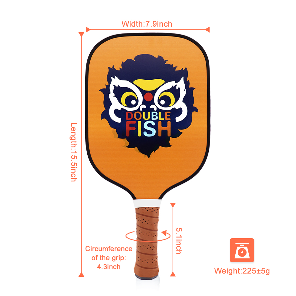 Custom Outdoor Sport Training Pickleball Racket PP Honeycomb Core Fiberglass Pickleball Paddle