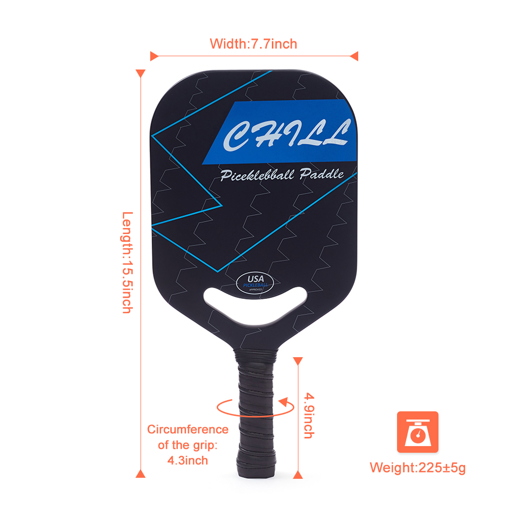 Custom Design Premium Lightweight Carbon Fiber Pickleballs Racket Custom Logo With Frosted UV Print Surface on Sale