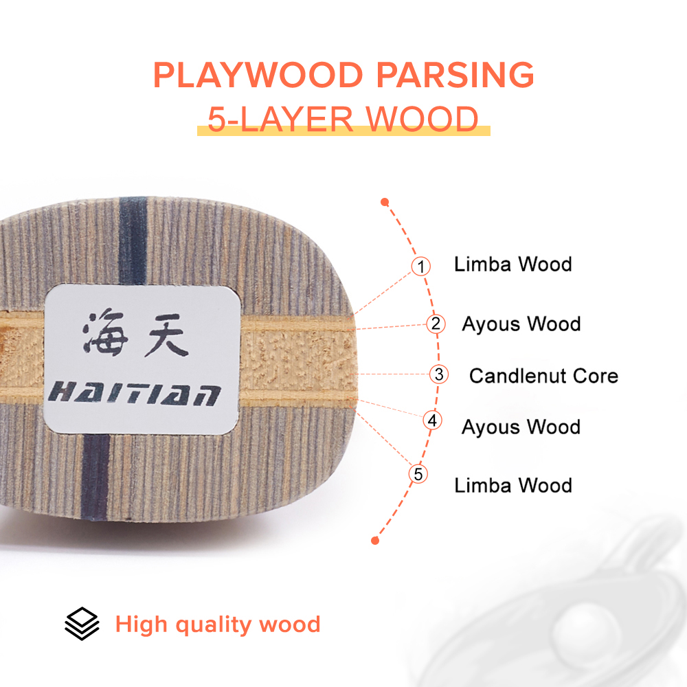 OEM Custom Limba Table Tennis Blade Ayous Bat Pingpong Paddle ODM Printing Logo Ping Pong Blade
