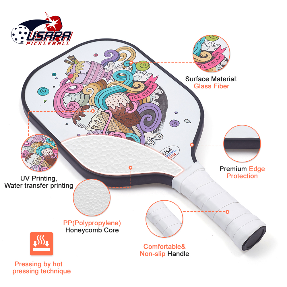Ultra-light Fiberglass Pickleball Paddle For Athletic Training/Rimless Lightweight Glass Fiber Pickleball Paddle