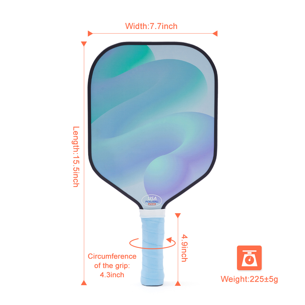 High Tech Composite Multi Layers T700 Carbon Fiber Surface USAPA Approved Thermoformed Single Pickleball Paddle