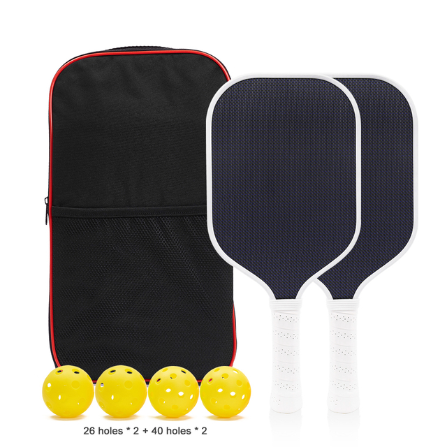 USAPA Hot Selling PP Honeycomb Core Factory Price High Quality Frosted Fiberglass Pick Racket Set Pickleball Paddle with 4 Balls