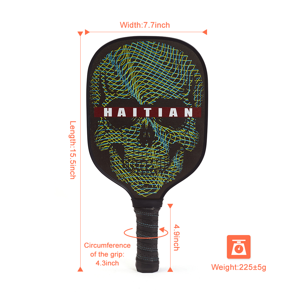 Customized Oem High-end Elongated Shape Reactive Honeycomb PP Core Usapa Approved Carbon Fiber Pickleball Paddle