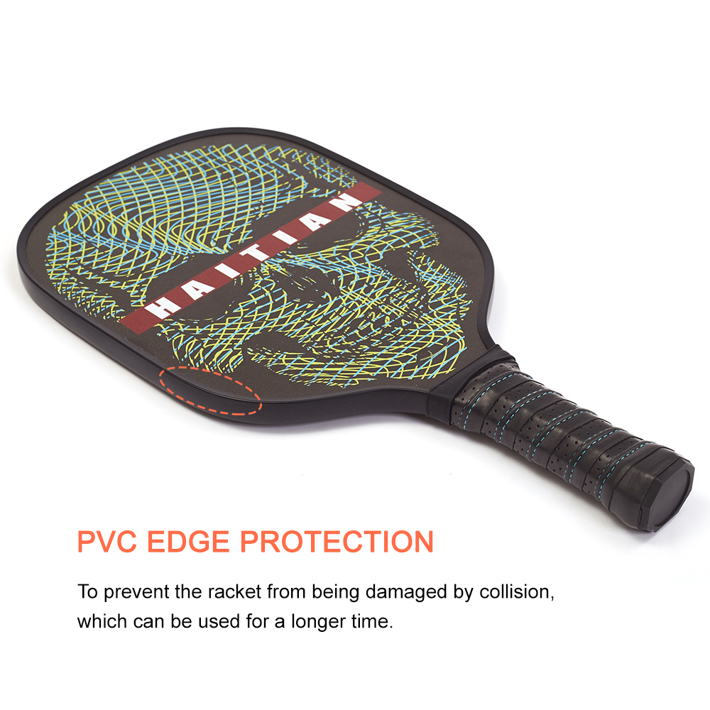 Customized Oem High-end Elongated Shape Reactive Honeycomb PP Core Usapa Approved Carbon Fiber Pickleball Paddle