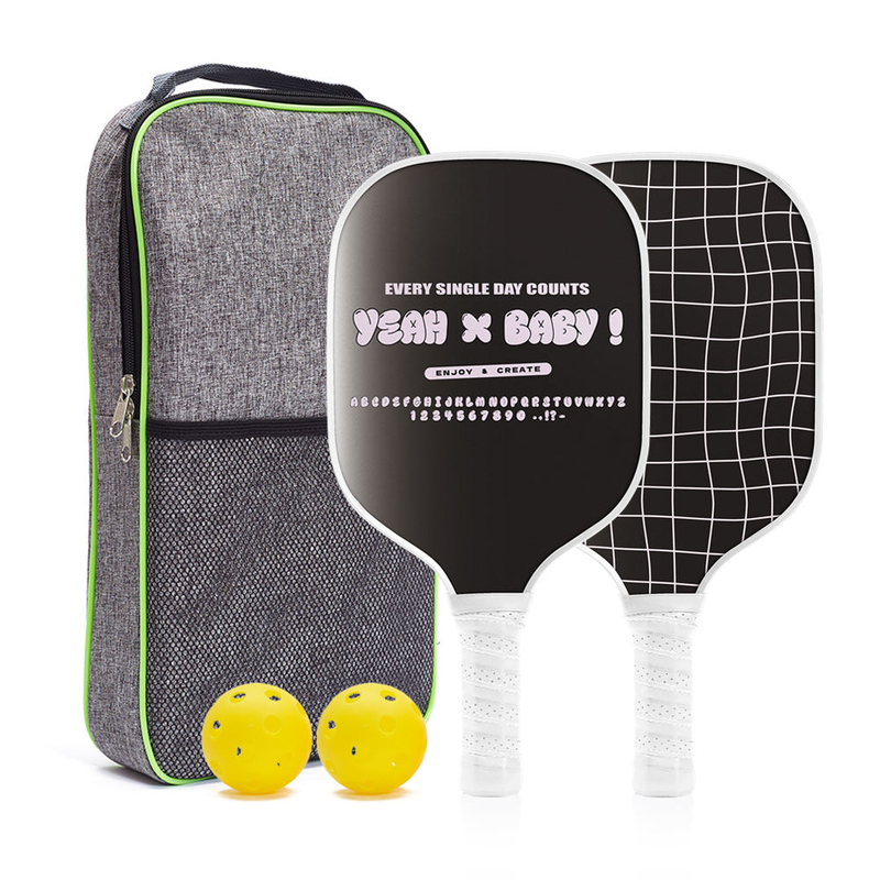 Professional Lightweight Honeycomb Graphite Carbon Pickleball Paddle Racket Set of 2 Pickleball Racquet